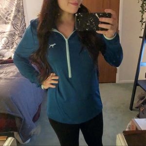 Women's Teal Quarter-Zip Sweater